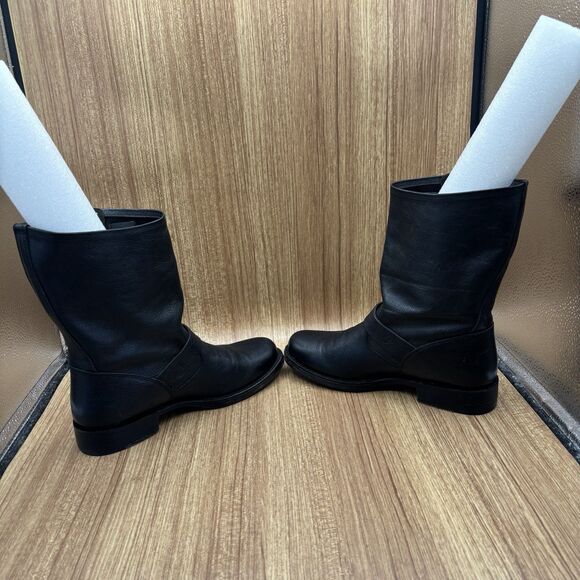 Frye Veronica Short Black Leather Short Moto Biker Boots Size 7.5 B - Picture 5 of 15